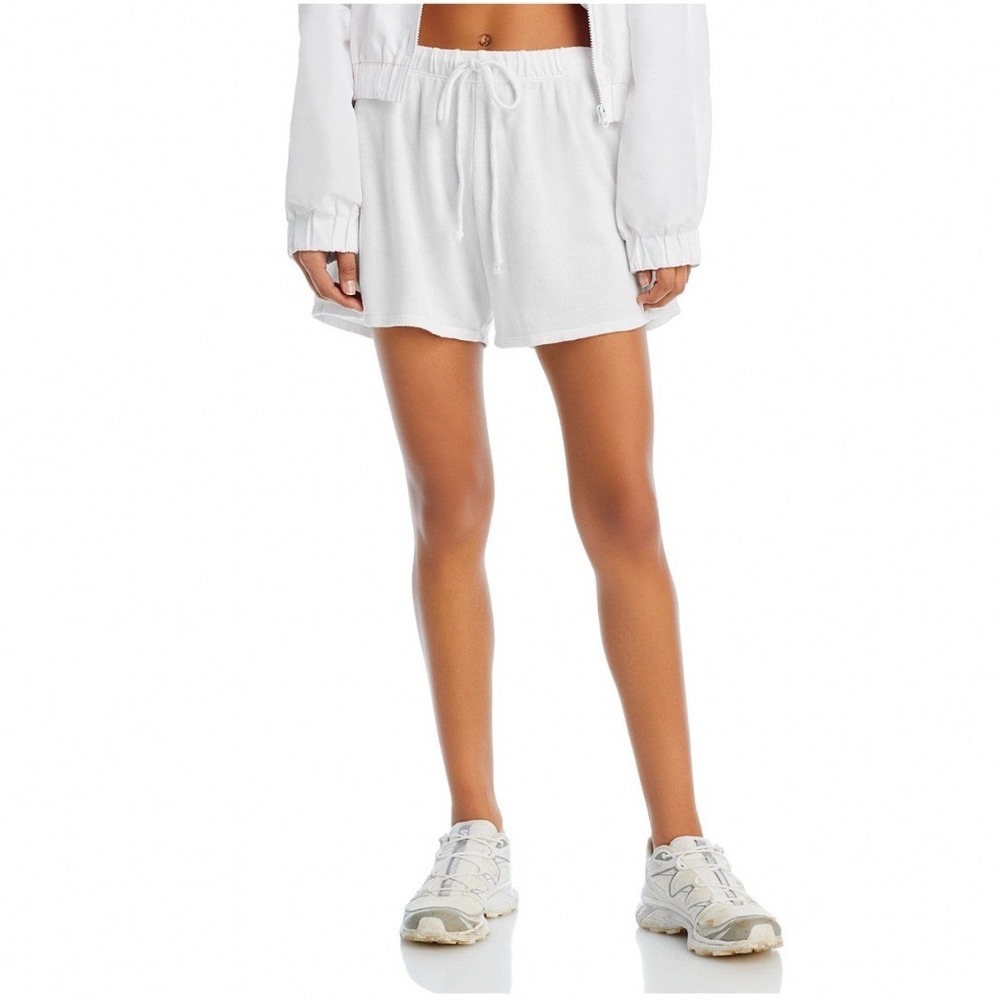 AQUA Athletic Gonzales Sweatshorts‎ White High Rise Drawstring ML-7325-FTL Large